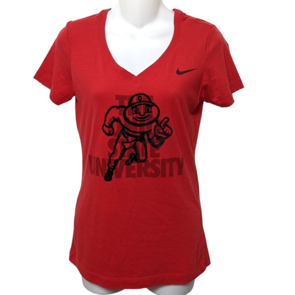 NIKE Women's Ohio State Buckeyes V-Neck T-Shirt M